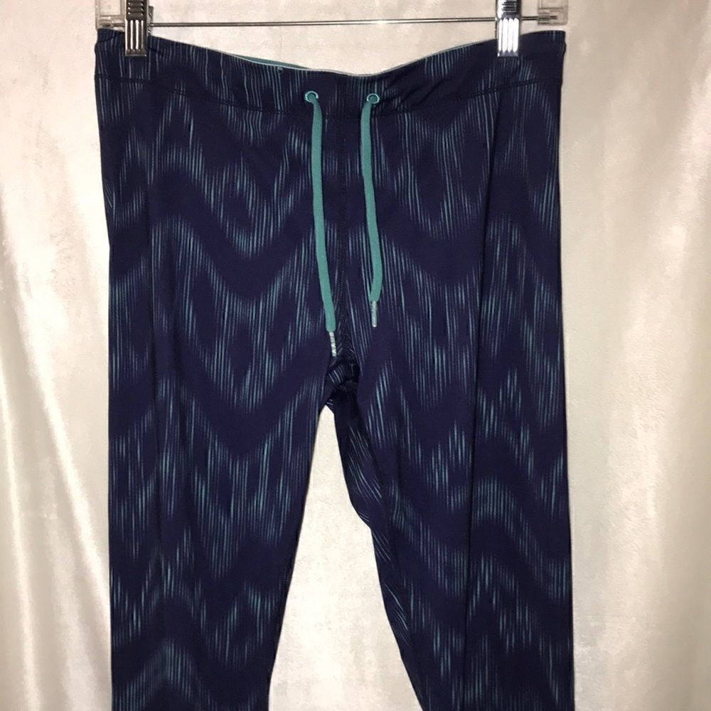 Roxy‎ Women's Athletic Elastic Waist Geometric Work Out Purple Leggings Size M